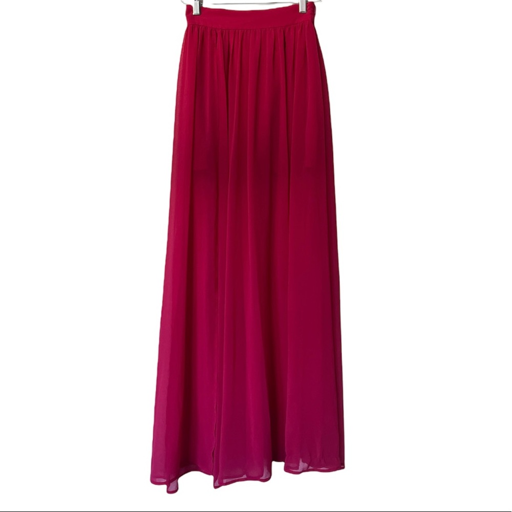 Keepsake the label maxi skirt w double split fuchsia sz S - Picture 5 of 7